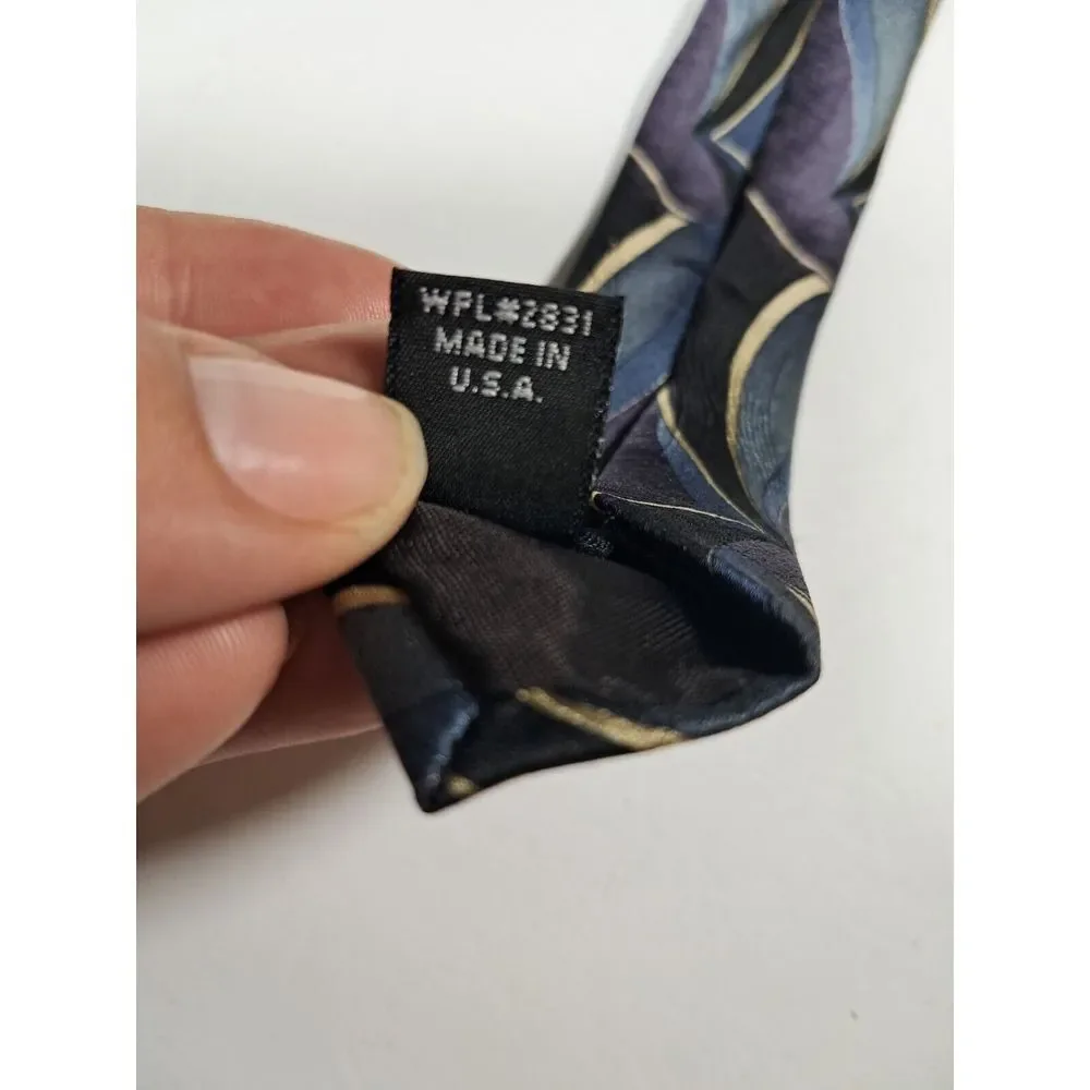 Vintage Essante Men's Tie Geometric Imported Silk 3.5 x 60 Classic Workwear USA‎
